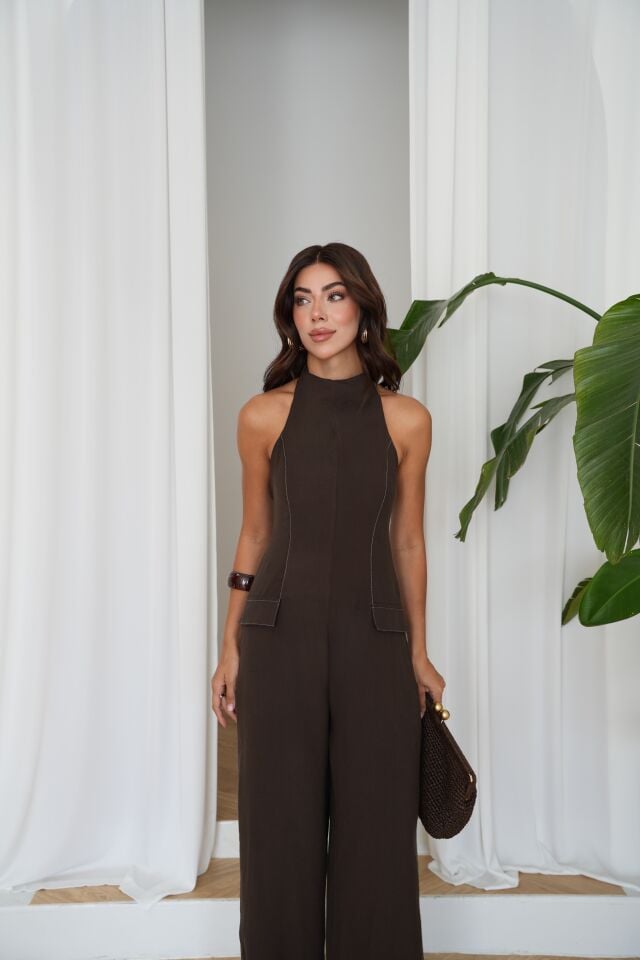 Halter Yaka Bol Paça Tulum