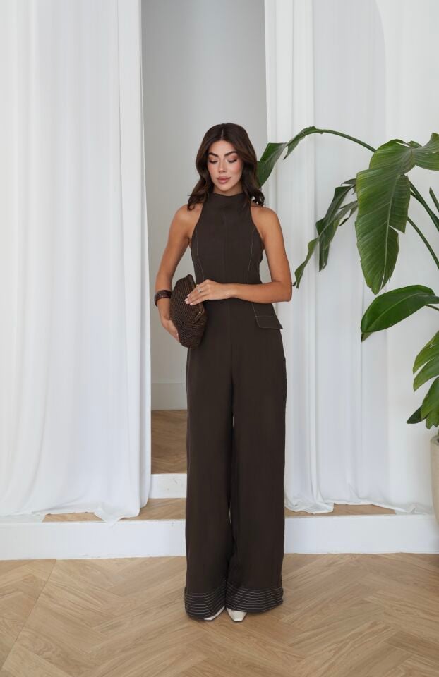 Halter Yaka Bol Paça Tulum