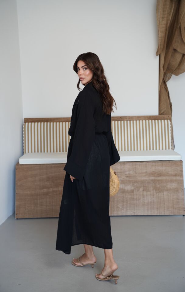 Kuşaklı Uzun Kimono