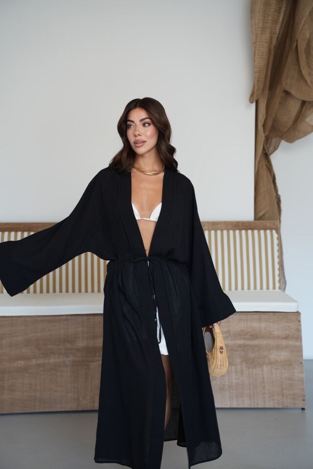 Kuşaklı Uzun Kimono