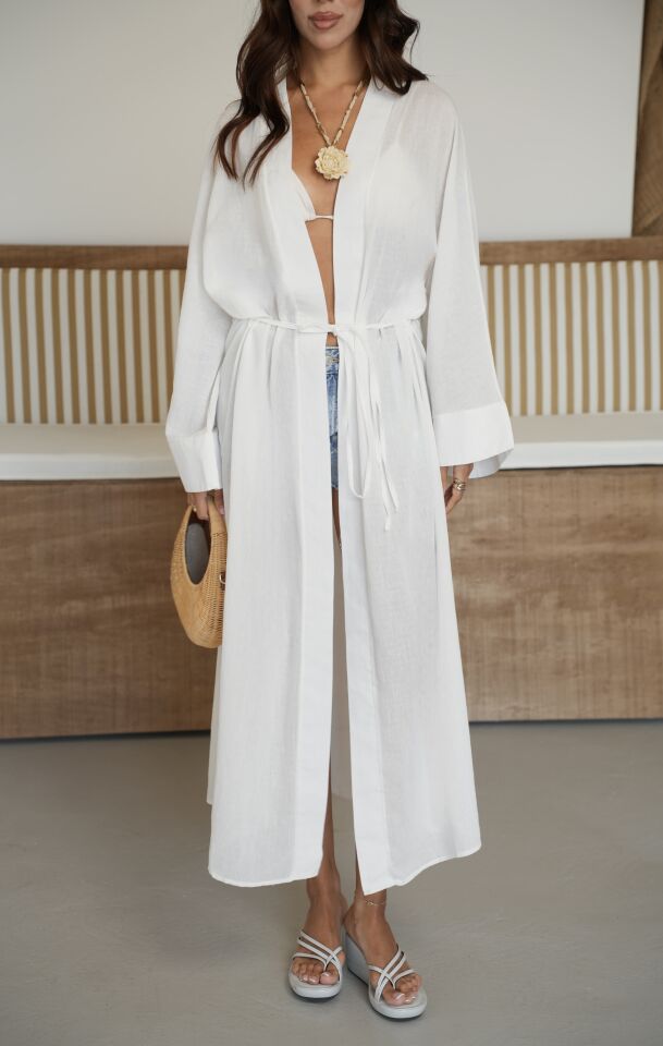 Kuşaklı Uzun Kimono