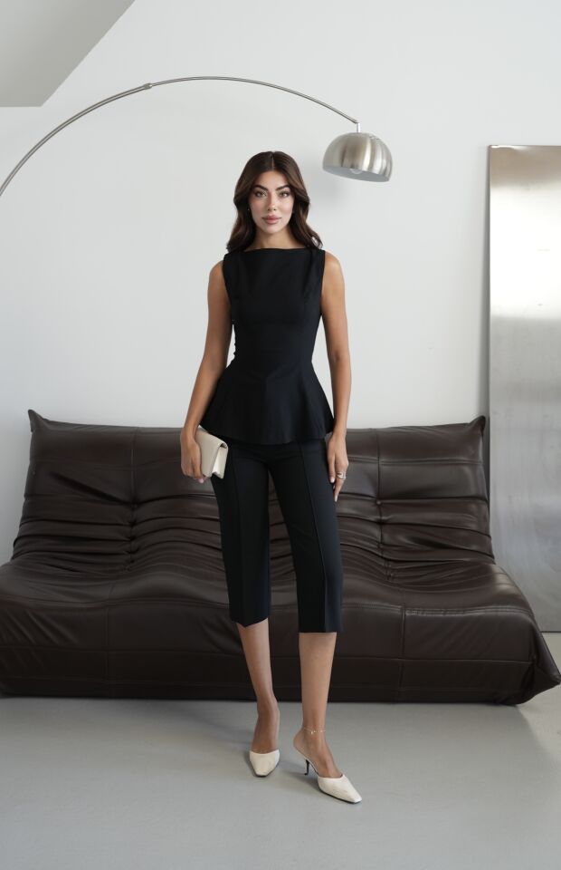 Kolsuz Peplum Bluz
