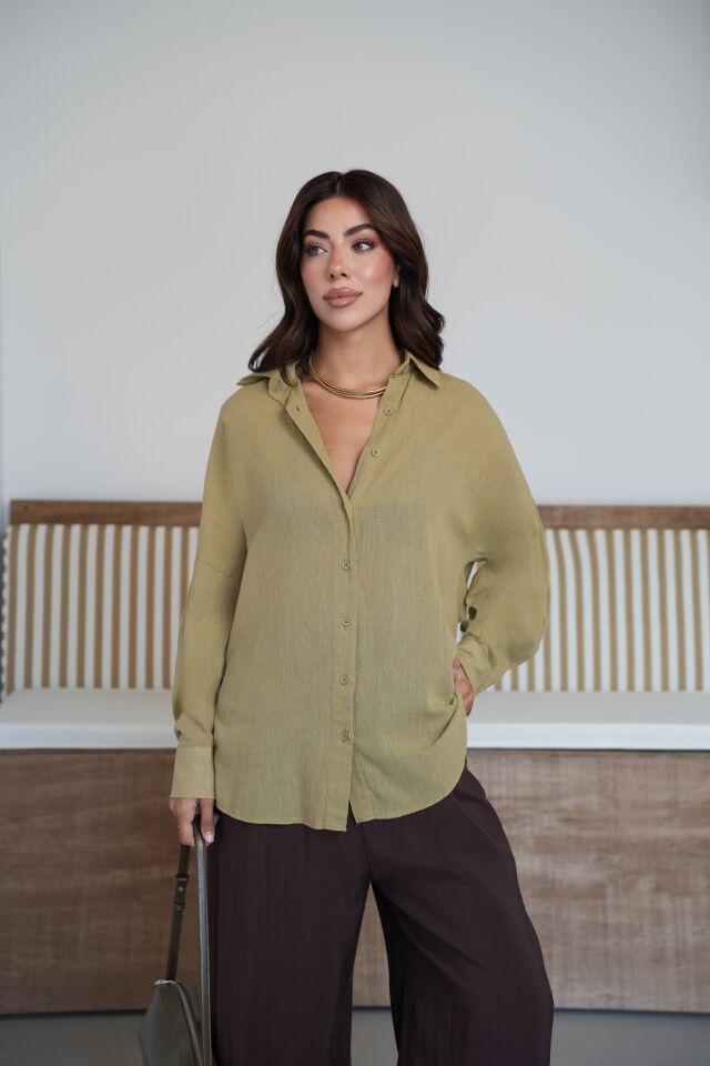 Oversize Haki Gömlek